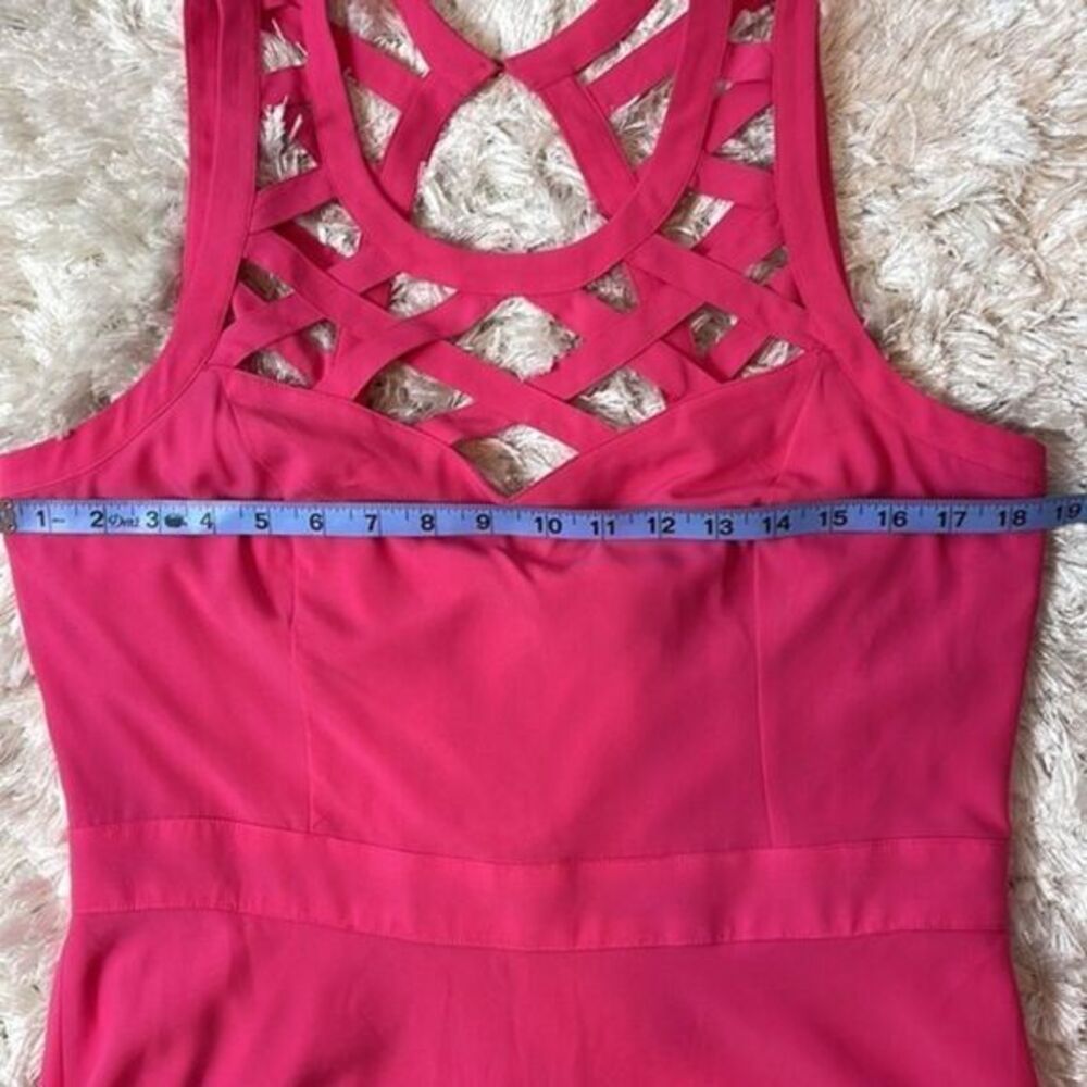 Guess Women's Lauren Pink Sleeveless Cage Yoke A-Line Dress Size 14 RefHHH - Picture 6 of 9